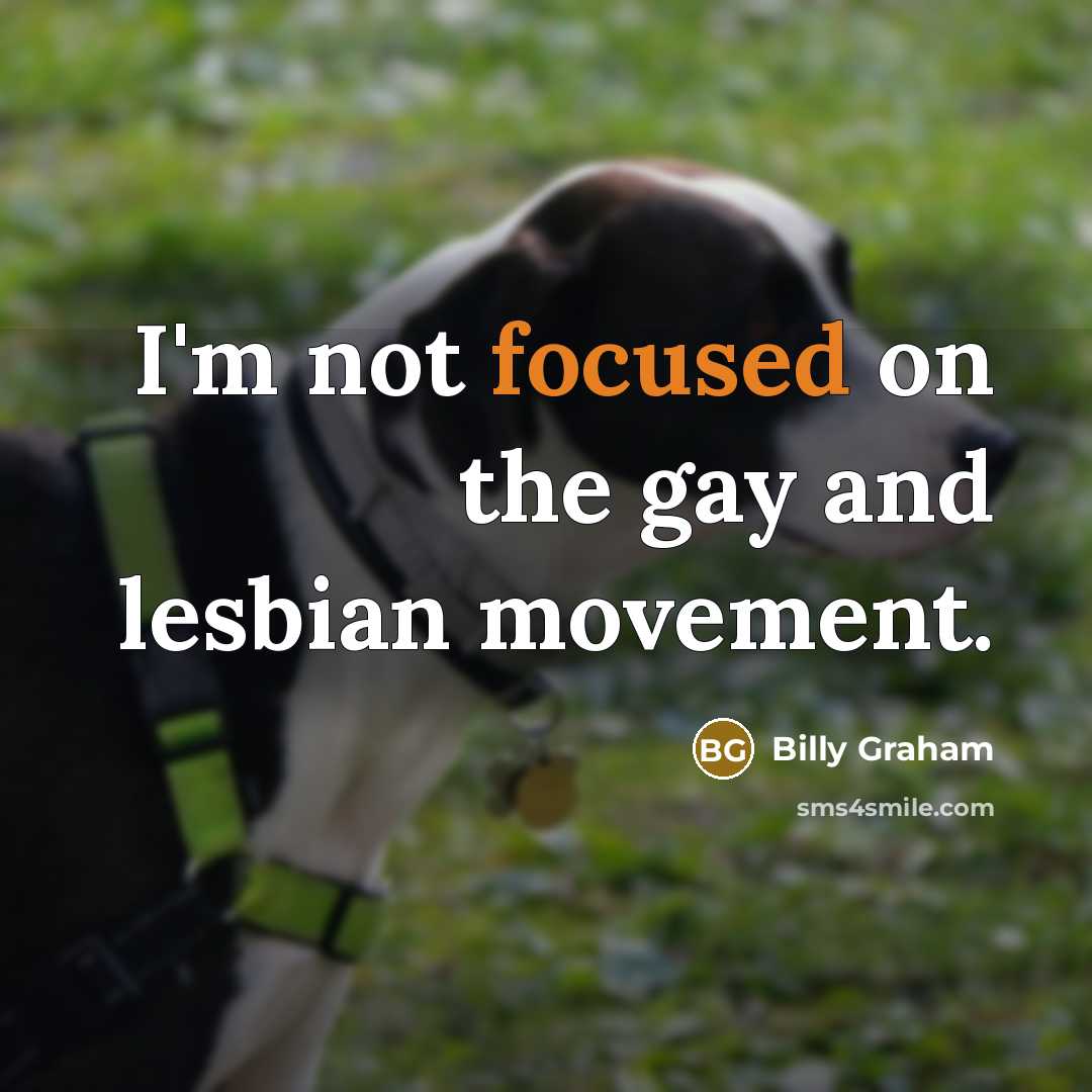 “I'm not focused on the gay and lesbian movement.…” quote by Billy Graham