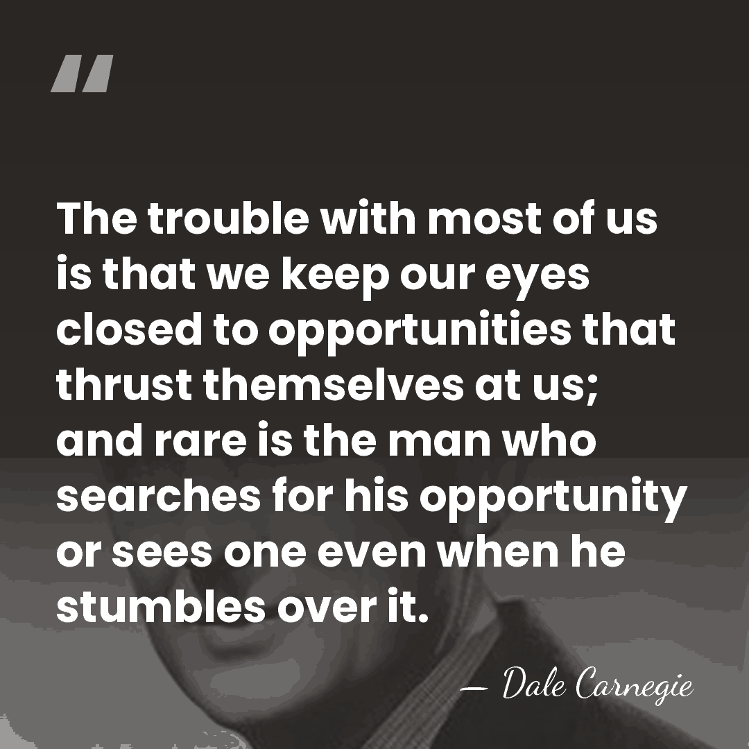 The trouble with most of us is that we keep our eyes&hellip; - Dale Carnegie