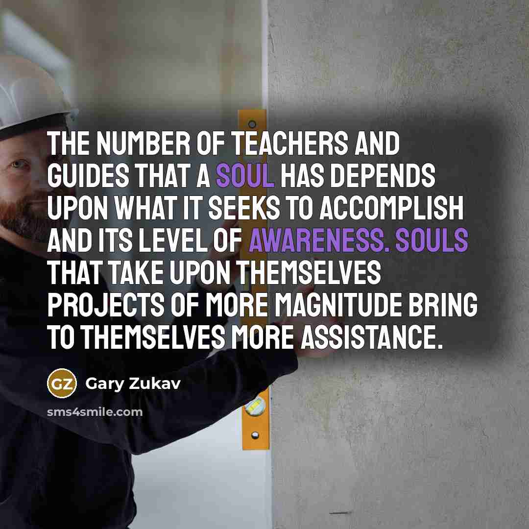 “The number of teachers and guides that a soul has…” quote by Gary Zukav