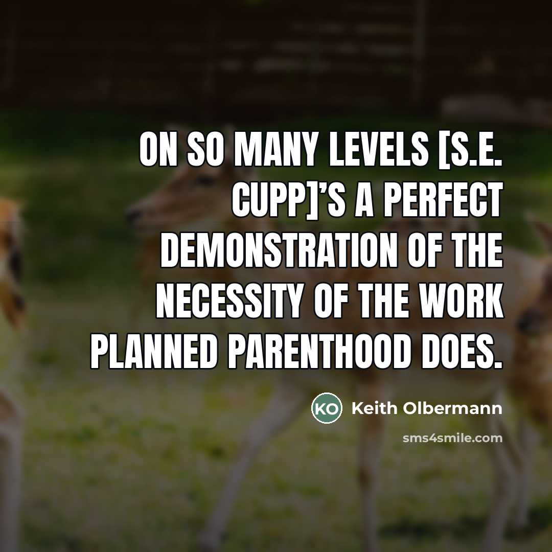 “On so many levels [S.E. Cupp]’s a perfect demonstration of…” quote by Keith Olbermann