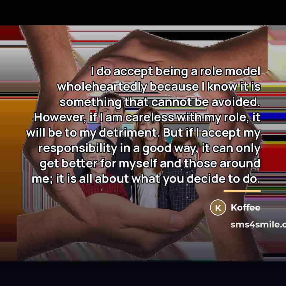 “I do accept being a role model wholeheartedly because I…” quote by Koffee