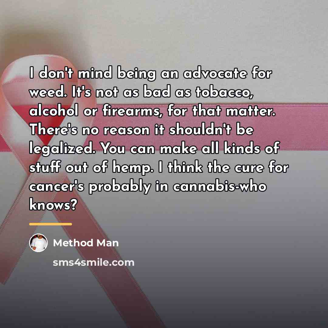 “I don't mind being an advocate for weed. It's not…” quote by Method Man