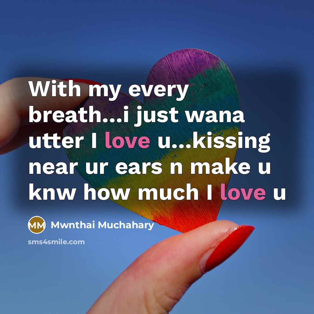 “With my every breath.....i just wana utter I love u.....kissing…” quote by Mwnthai Muchahary