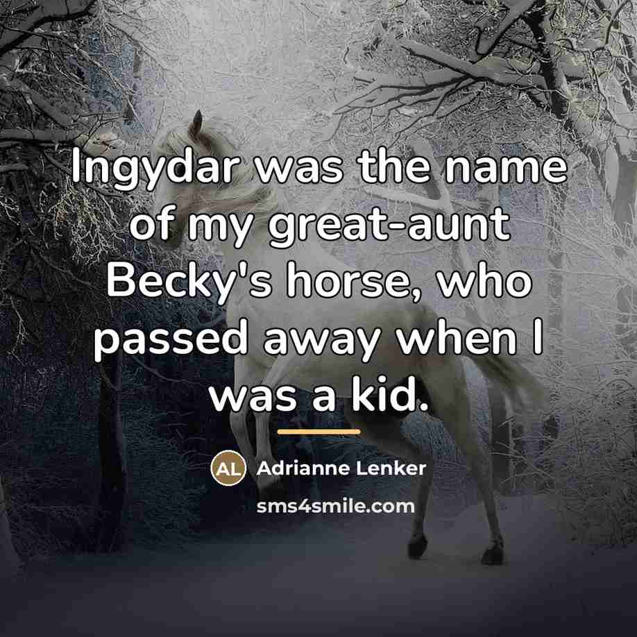 “Ingydar was the name of my great-aunt Becky's horse, who…” quote by Adrianne Lenker