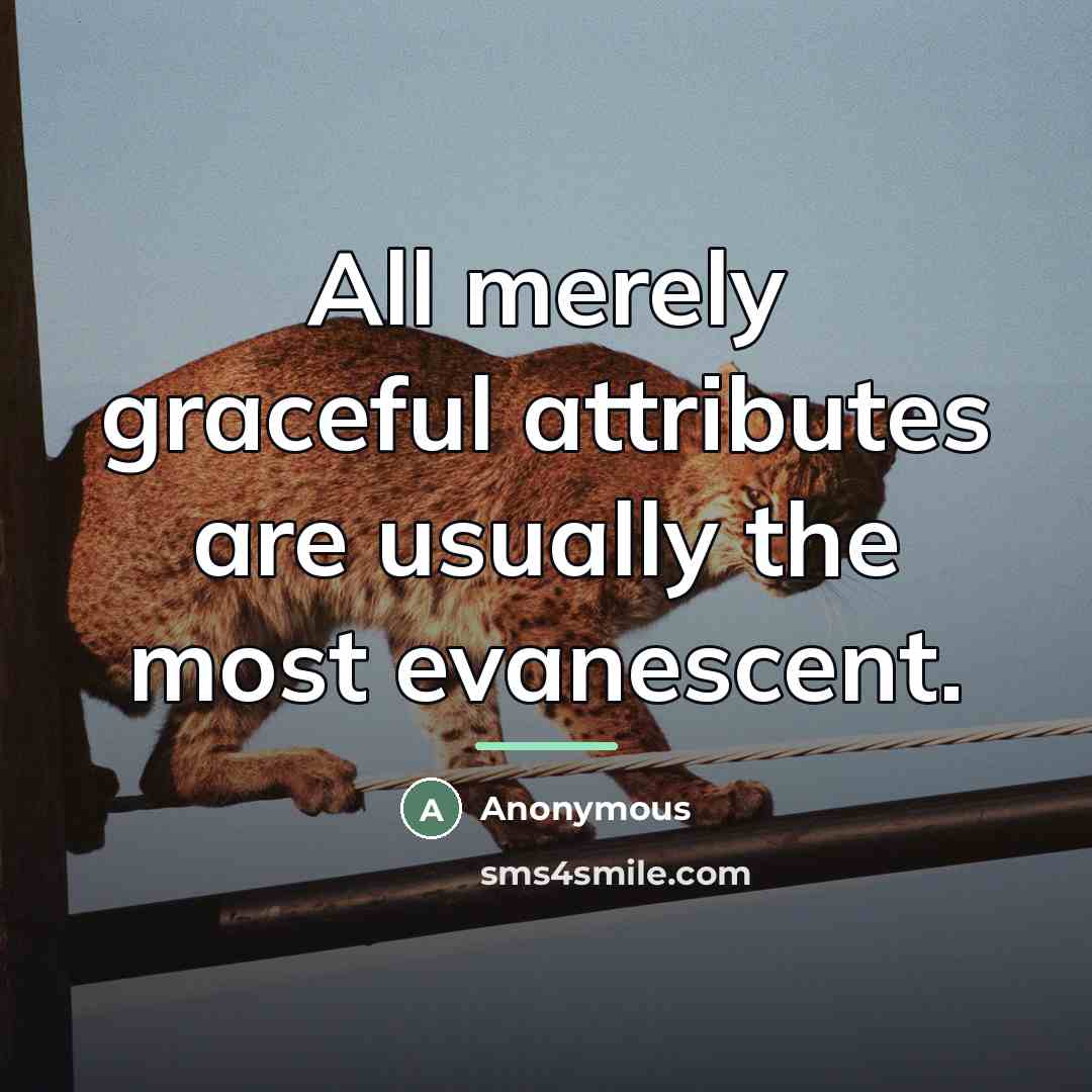 “All merely graceful attributes are usually the most evanescent.…” quote by Anonymous