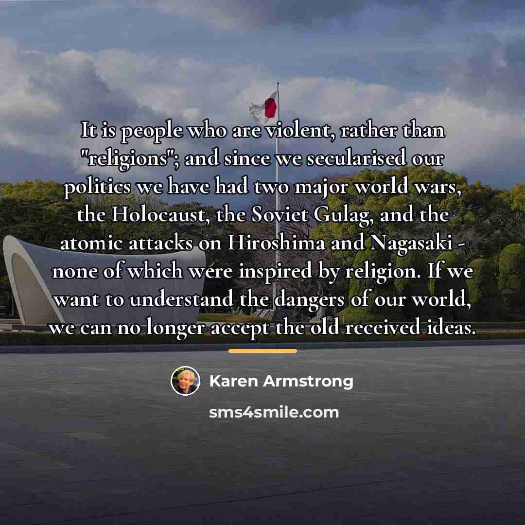 “It is people who are violent, rather than "religions"; and…” quote by Karen Armstrong