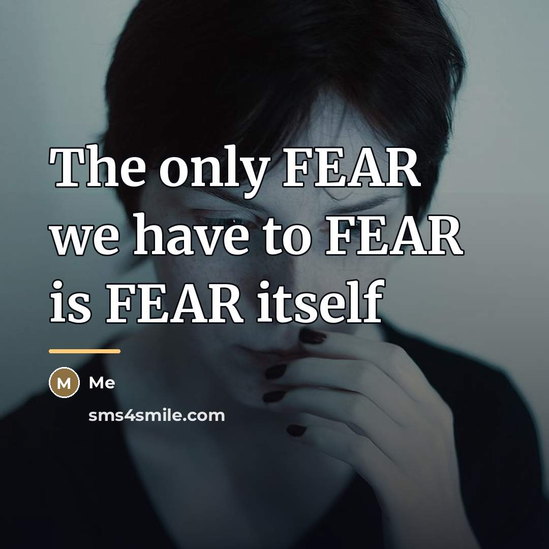 “The only FEAR we have to FEAR is FEAR itself…” quote by Me