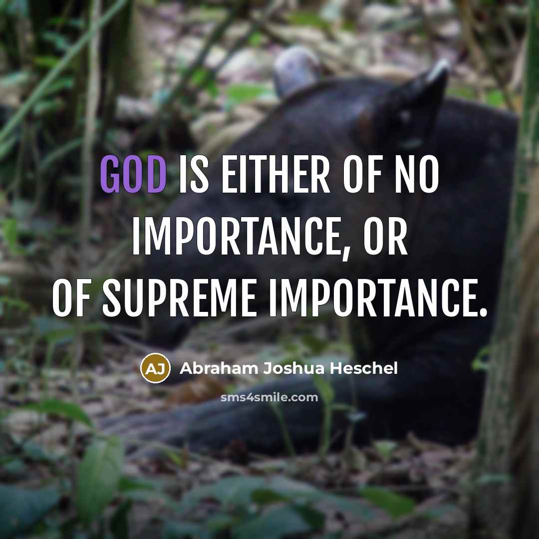 “God is either of no importance, or of supreme importance.…” quote by Abraham Joshua Heschel