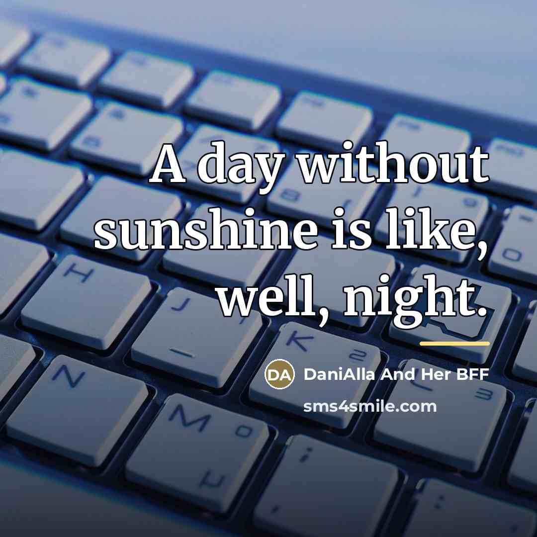 “A day without sunshine is like, well, night.…” quote by DaniAlla And Her BFF