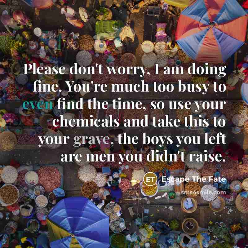 “Please don't worry, I am doing fine. You're much too…” quote by Escape The Fate