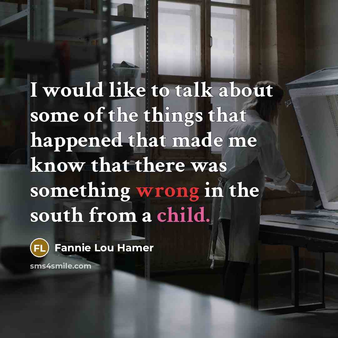 “I would like to talk about some of the things…” quote by Fannie Lou Hamer