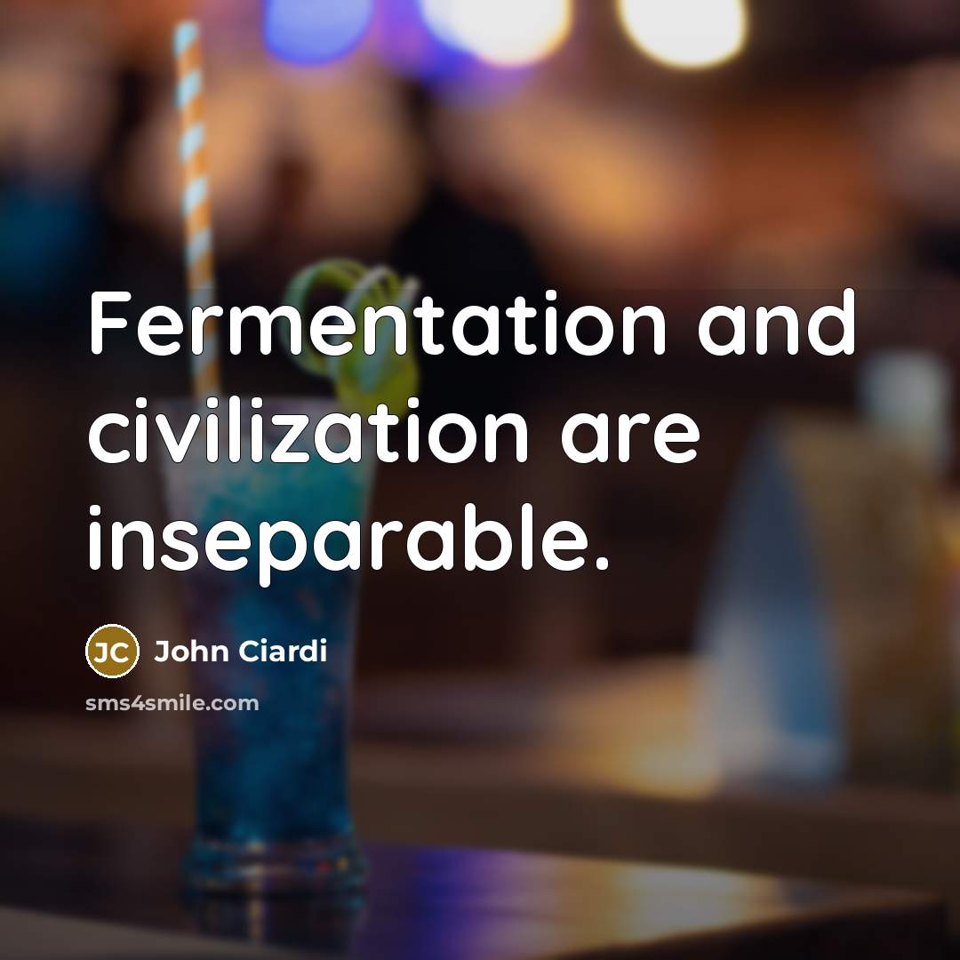 “Fermentation and civilization are inseparable.…” quote by John Ciardi