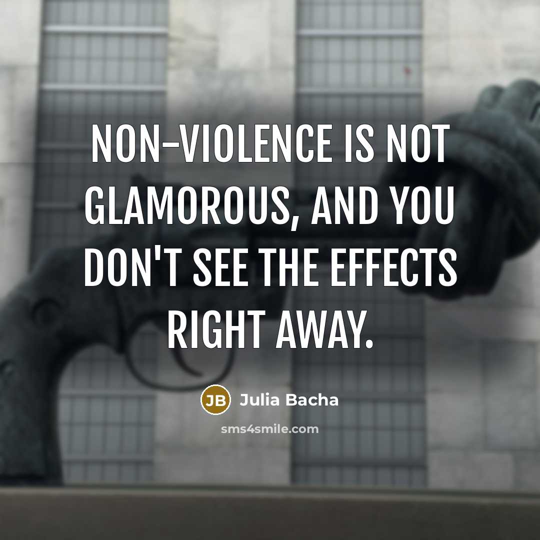 “Non-violence is not glamorous, and you don't see the effects…” quote by Julia Bacha