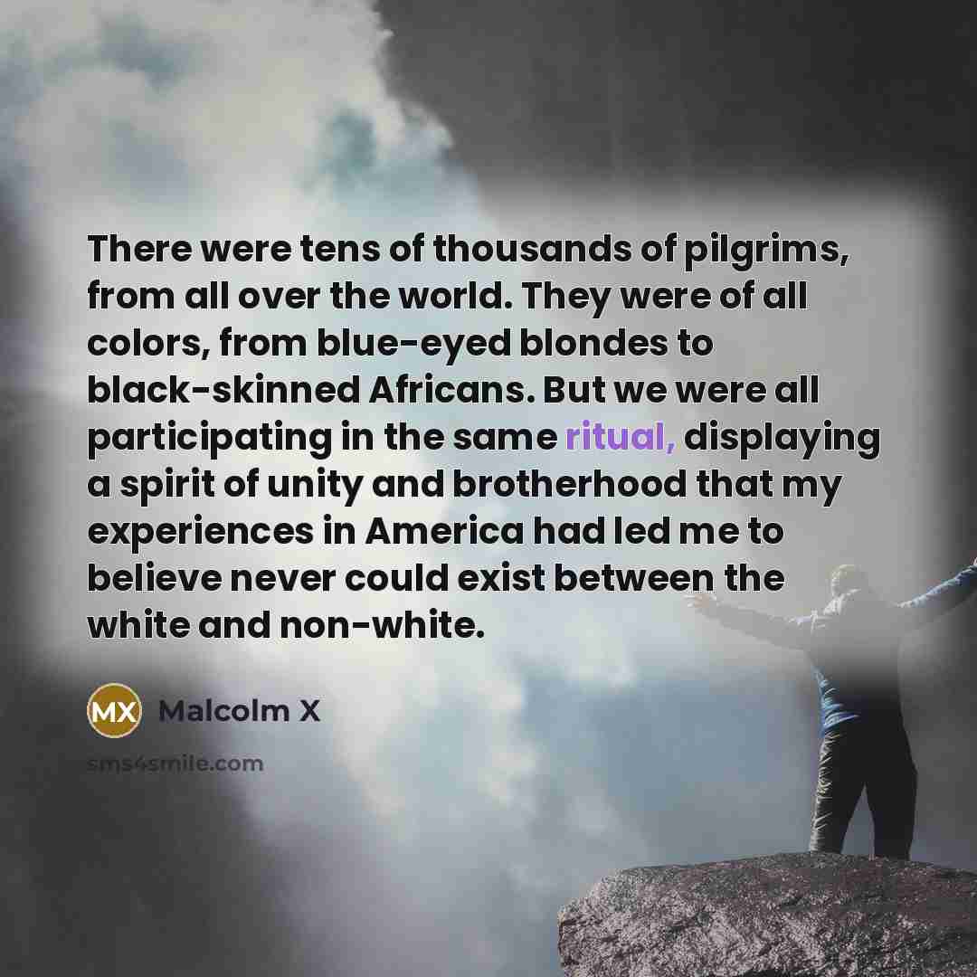 “There were tens of thousands of pilgrims, from all over…” quote by Malcolm X
