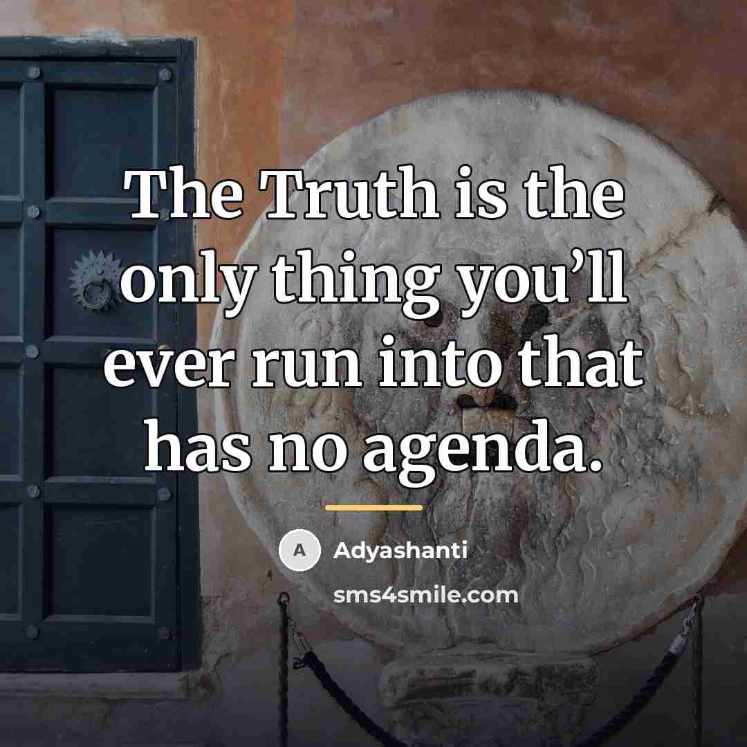 “The Truth is the only thing you’ll ever run into…” quote by Adyashanti