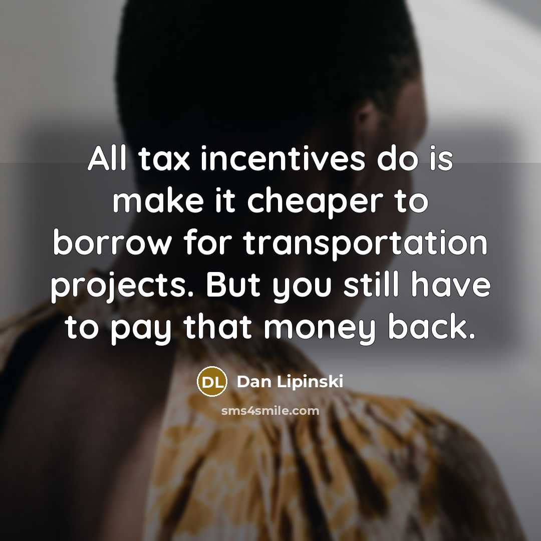 “All tax incentives do is make it cheaper to borrow…” quote by Dan Lipinski