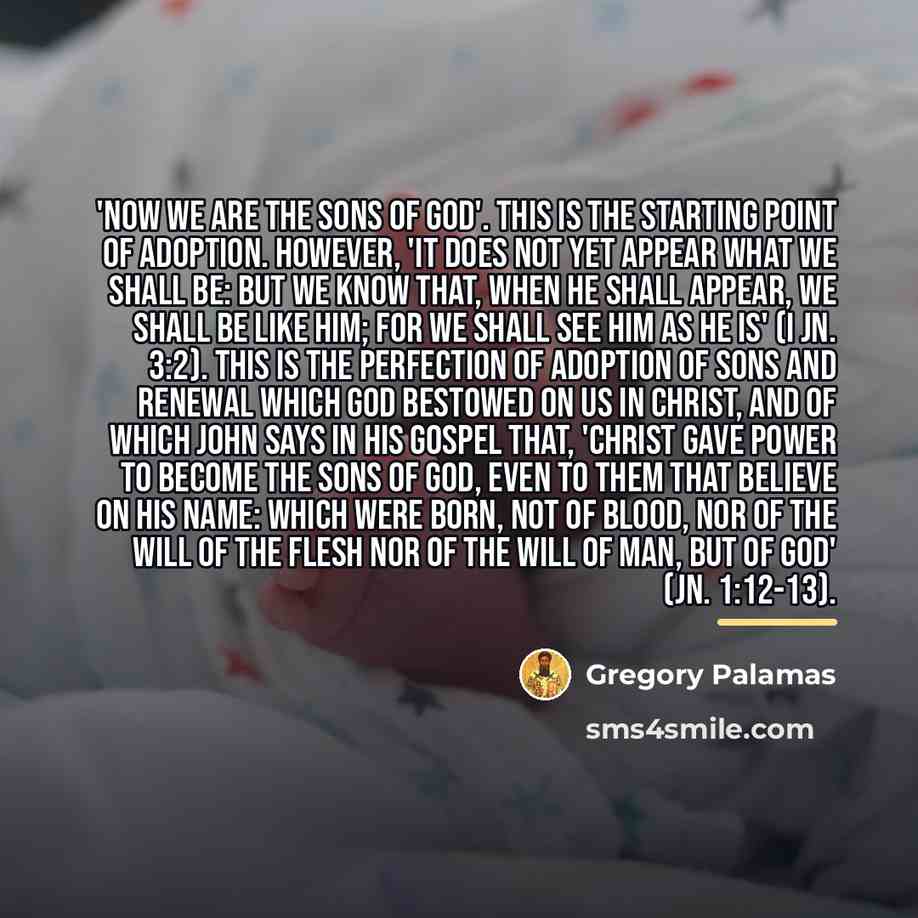 “'Now we are the sons of God'. This is the…” quote by Gregory Palamas