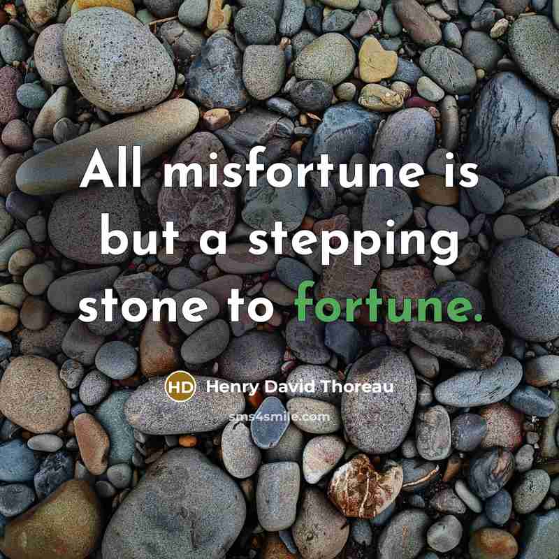 “All misfortune is but a stepping stone to fortune.…” quote by Henry David Thoreau