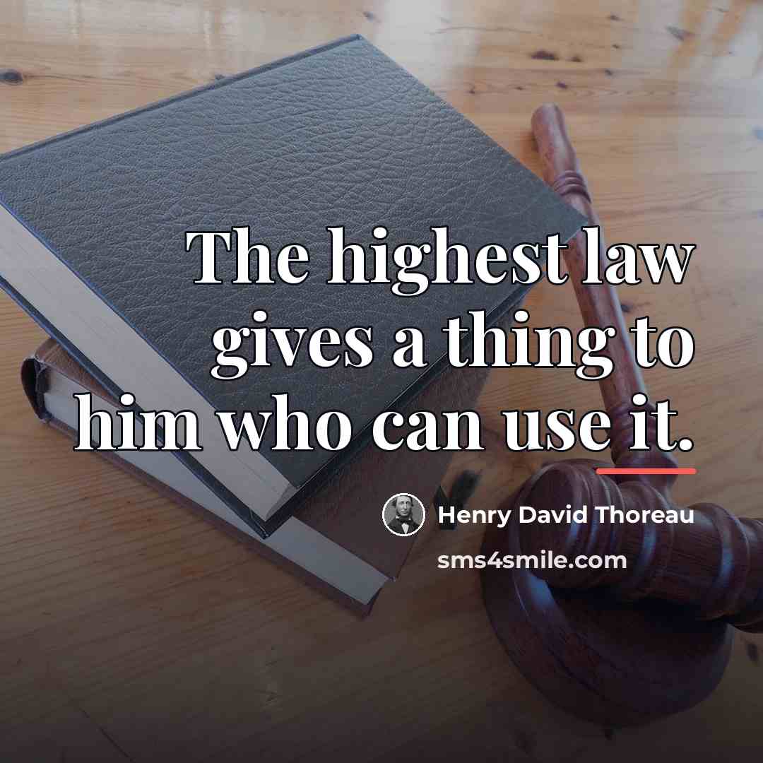 “The highest law gives a thing to him who can…” quote by Henry David Thoreau