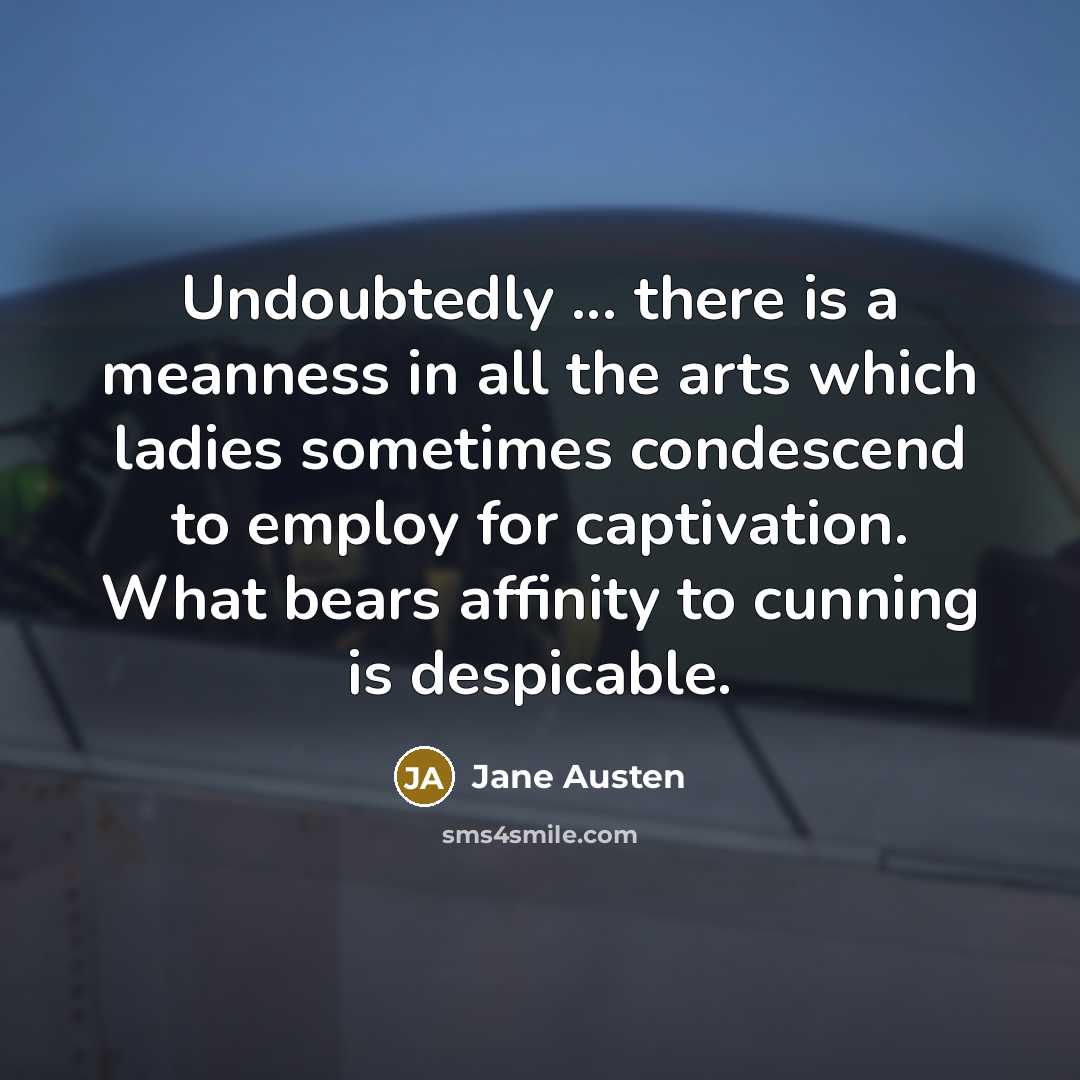 “Undoubtedly ... there is a meanness in all the arts…” quote by Jane Austen