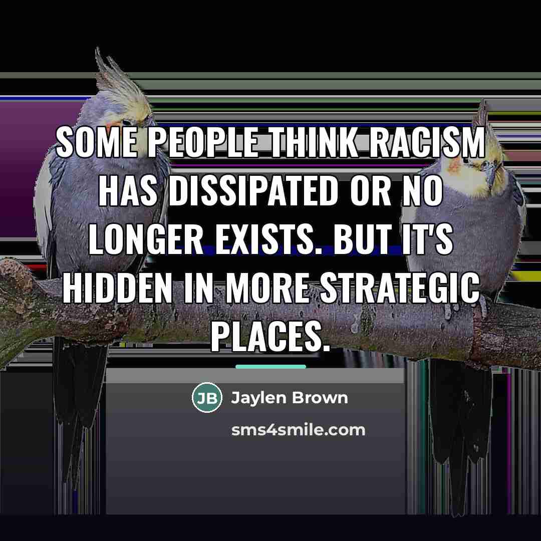 “Some people think racism has dissipated or no longer exists.…” quote by Jaylen Brown