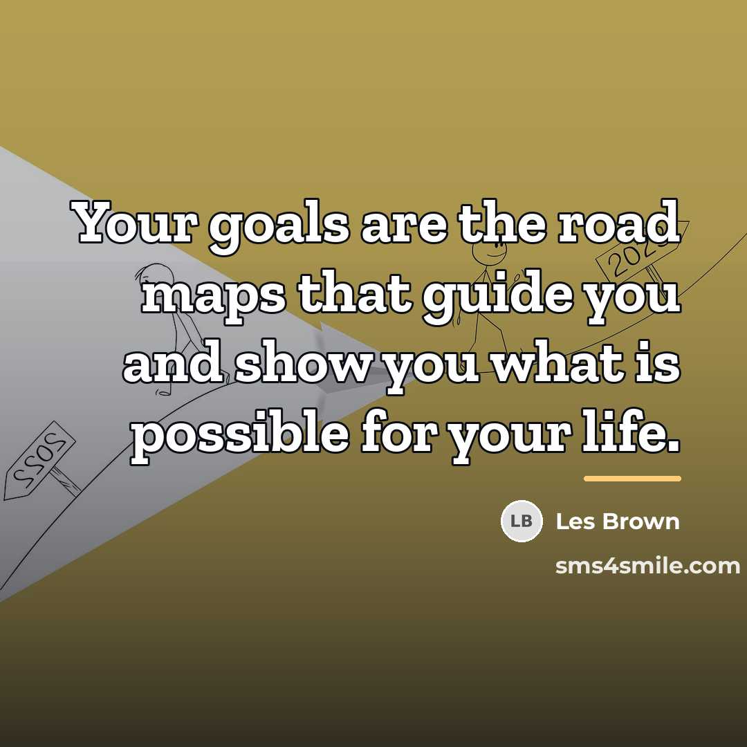 “Your goals are the road maps that guide you and…” quote by Les Brown