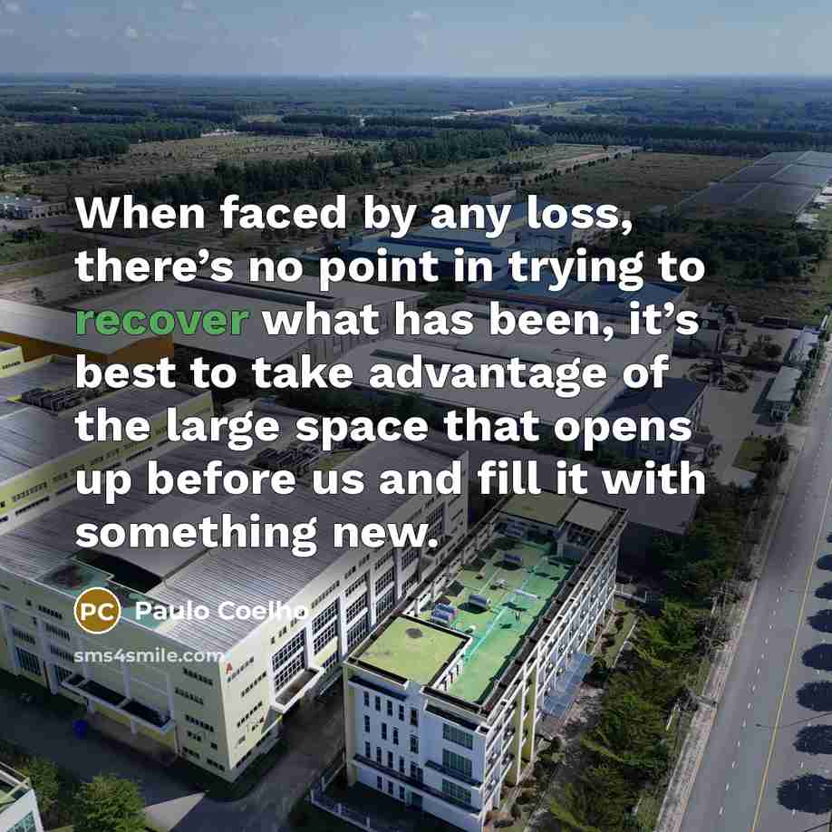 “When faced by any loss, there’s no point in trying…” quote by Paulo Coelho