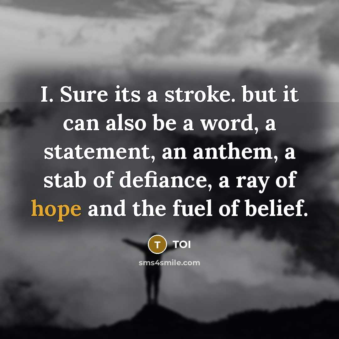 “I. Sure its a stroke. but it can also be…” quote by TOI