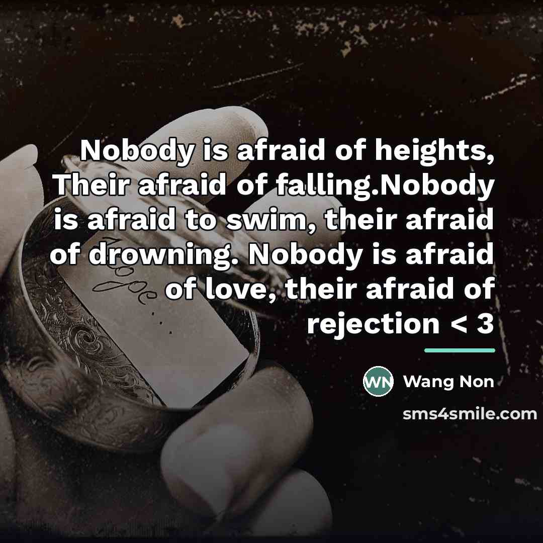 “Nobody is afraid of heights, Their afraid of falling.Nobody is…” quote by Wang Non
