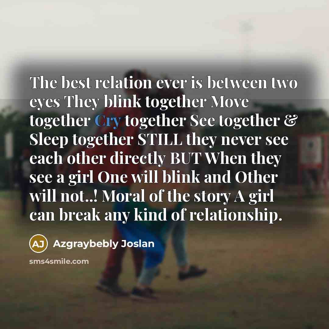 “The best relation ever is between two eyes They blink…” quote by Azgraybebly Joslan