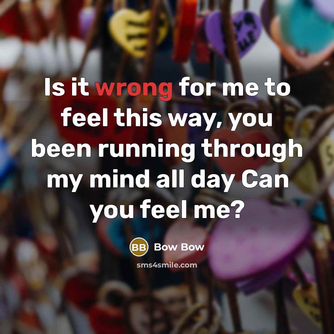 “Is it wrong for me to feel this way, you been running through my mind all day Can you feel me?” quote by Bow Bow