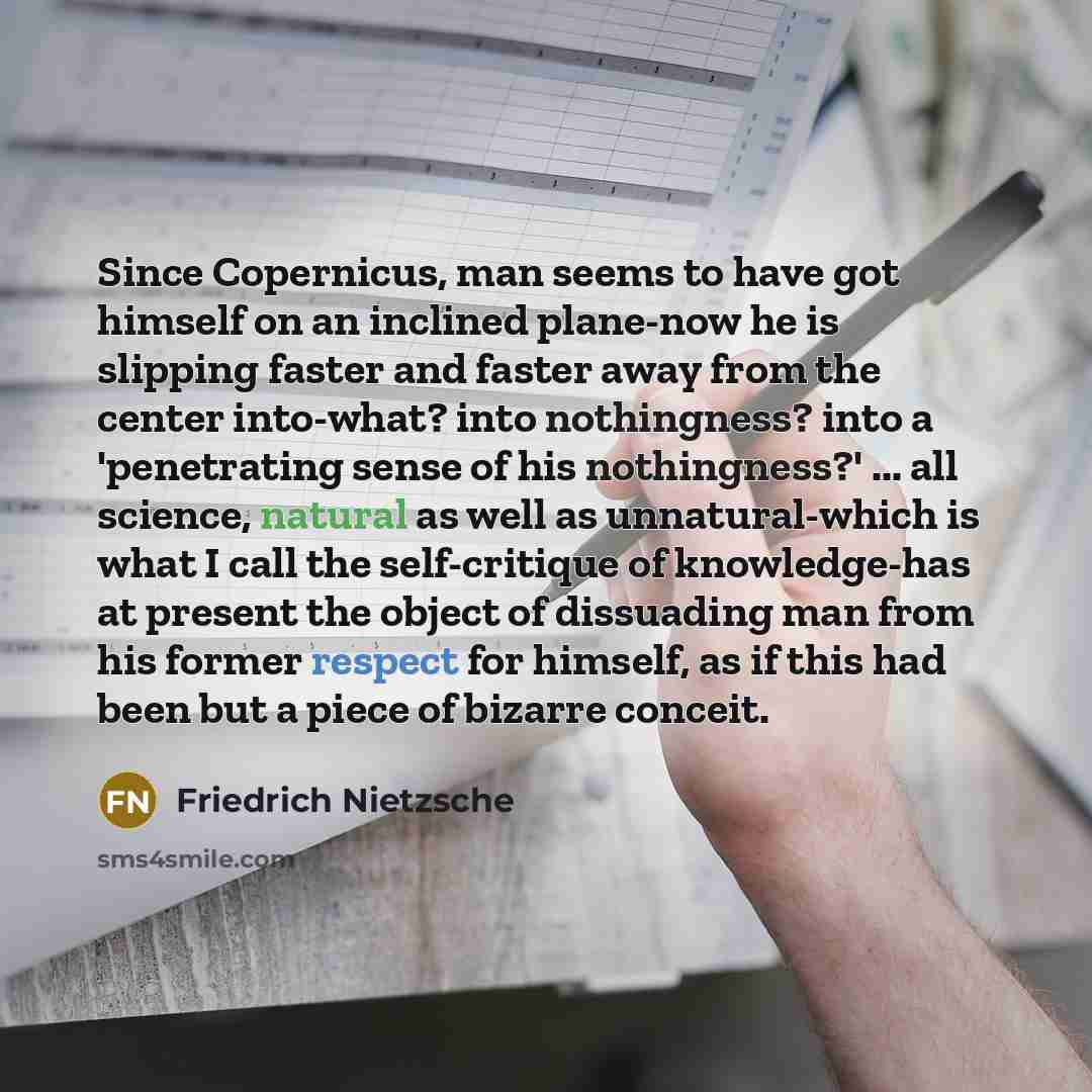 “Since Copernicus, man seems to have got himself on an…” quote by Friedrich Nietzsche
