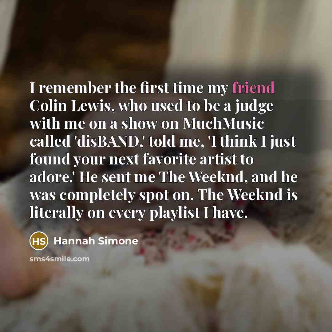 “I remember the first time my friend Colin Lewis, who…” quote by Hannah Simone