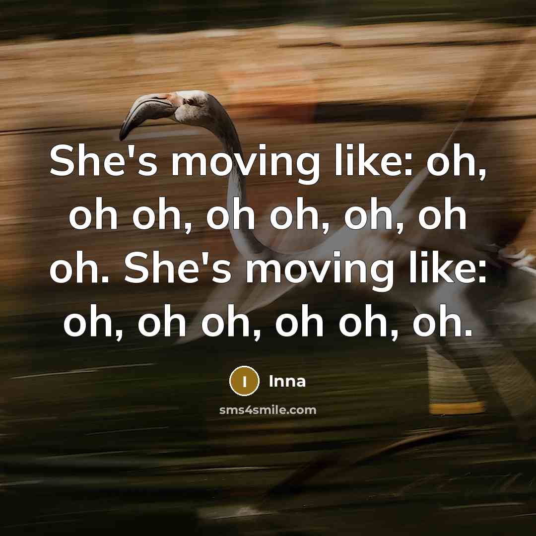“She's moving like: oh, oh oh, oh oh, oh, oh oh. She's moving like: oh, oh oh, oh oh, oh.” quote by Inna