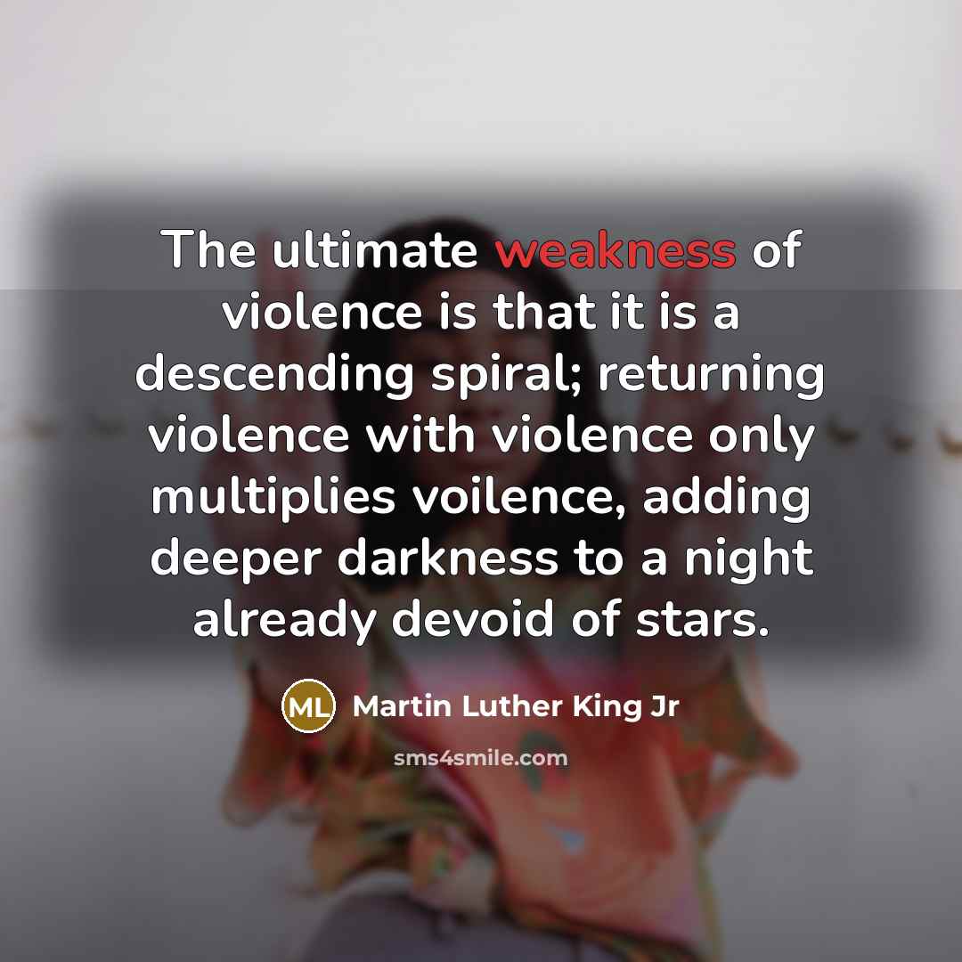 “The ultimate weakness of violence is that it is a…” quote by Martin Luther King Jr