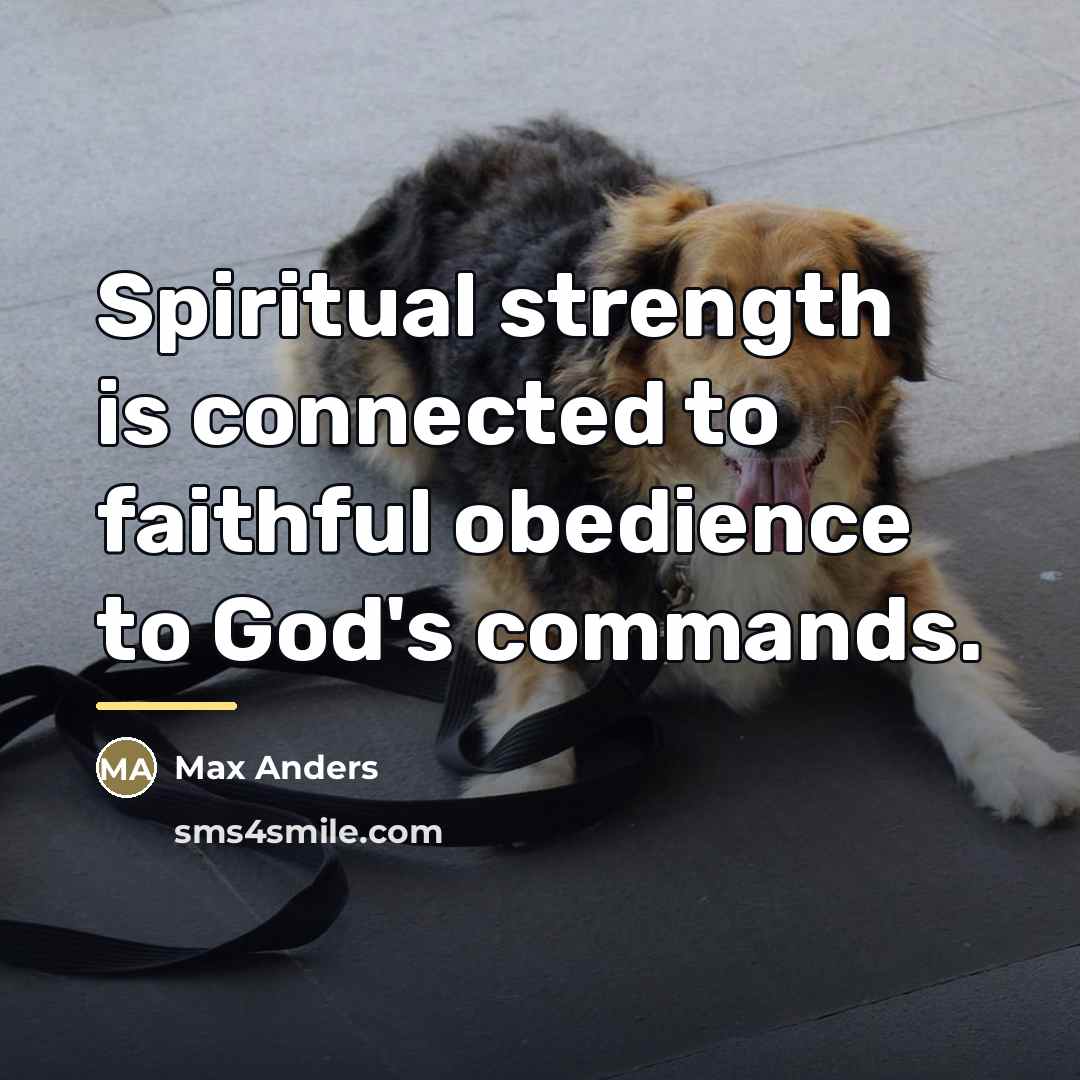 “Spiritual strength is connected to faithful obedience to God's commands.…” quote by Max Anders