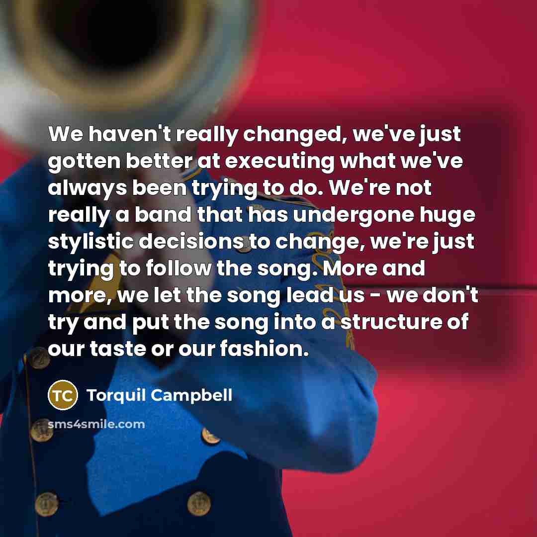 “We haven't really changed, we've just gotten better at executing…” quote by Torquil Campbell