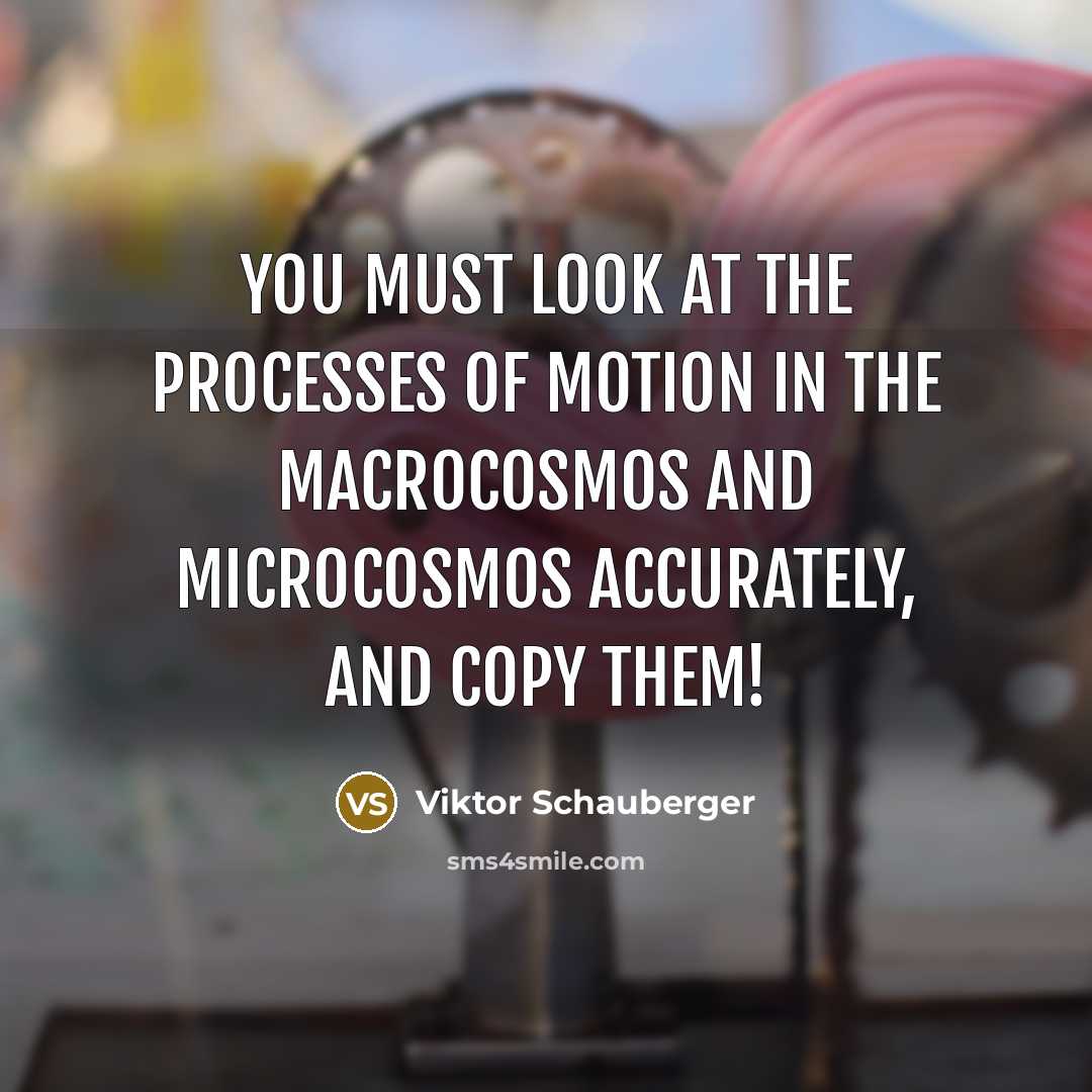 “You must look at the processes of motion in the…” quote by Viktor Schauberger