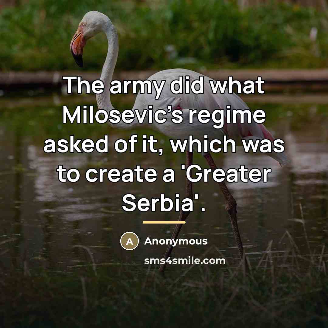 “The army did what Milosevic's regime asked of it, which…” quote by Anonymous