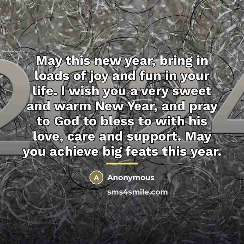 “May this new year, bring in loads of joy and…” quote by Anonymous