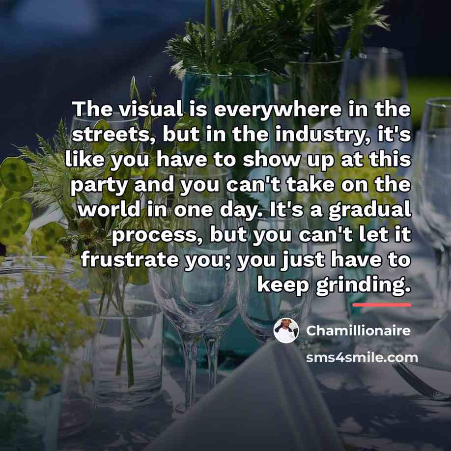 “The visual is everywhere in the streets, but in the…” quote by Chamillionaire