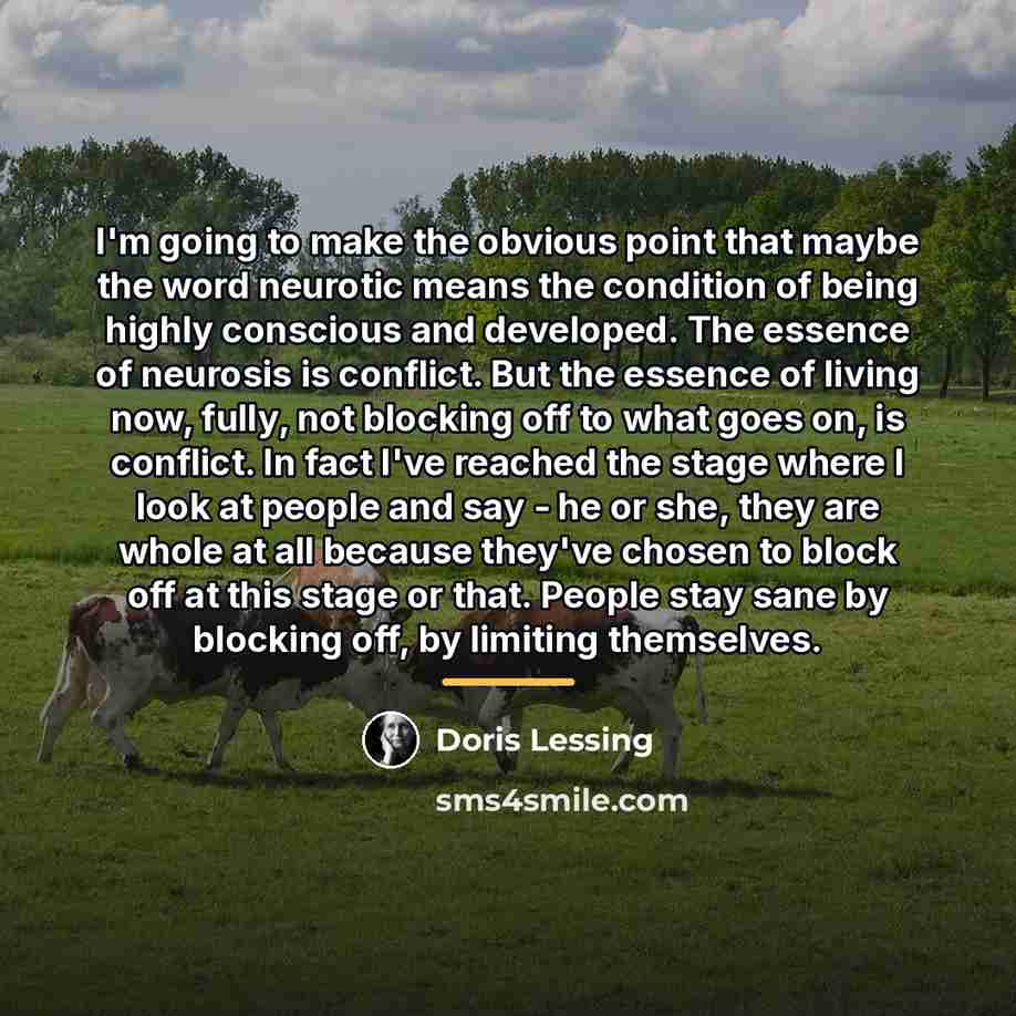 “I'm going to make the obvious point that maybe the…” quote by Doris Lessing