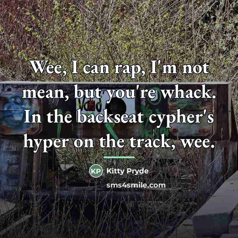 “Wee, I can rap, I'm not mean, but you're whack.…” quote by Kitty Pryde