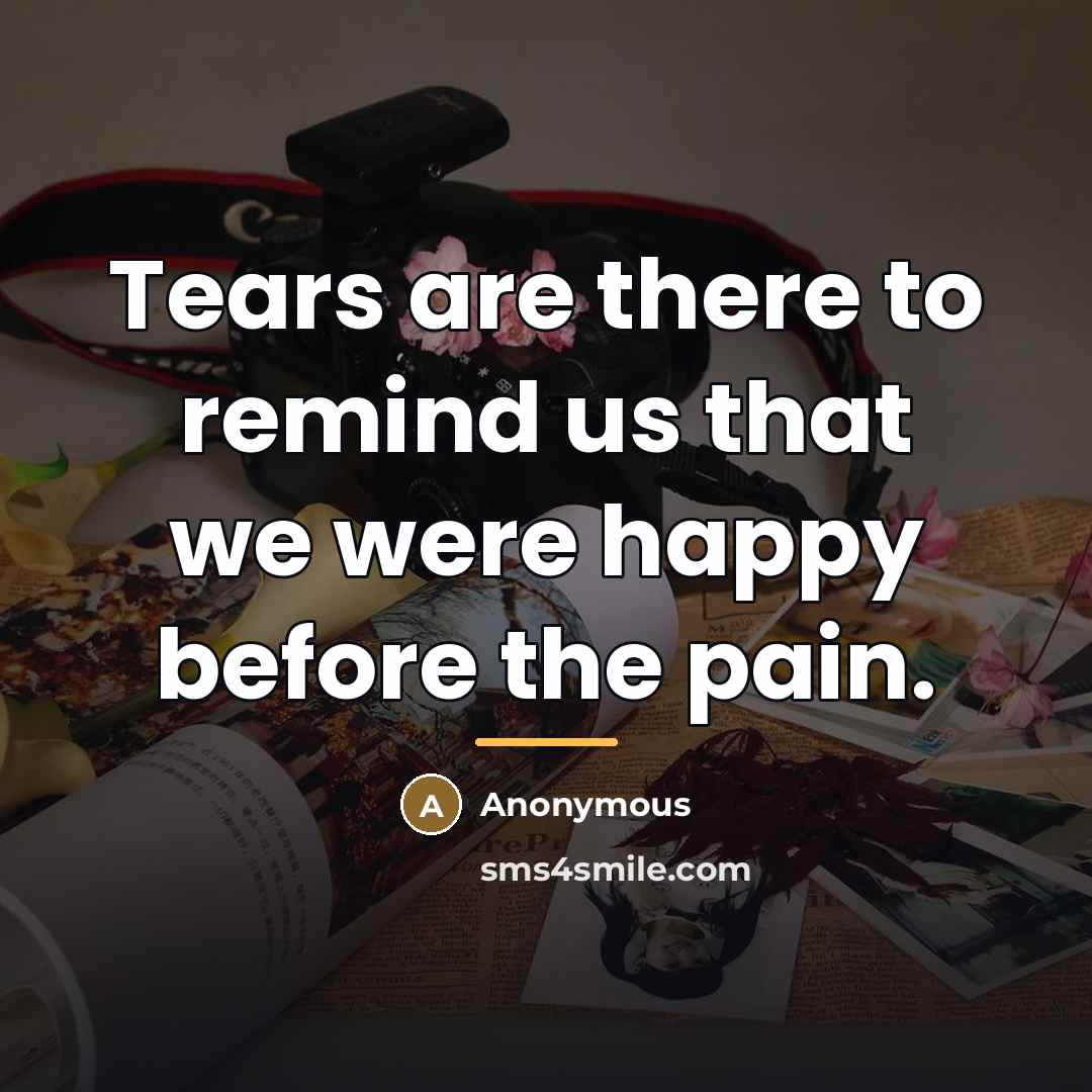 “Tears are there to remind us that we were happy…” quote by Anonymous