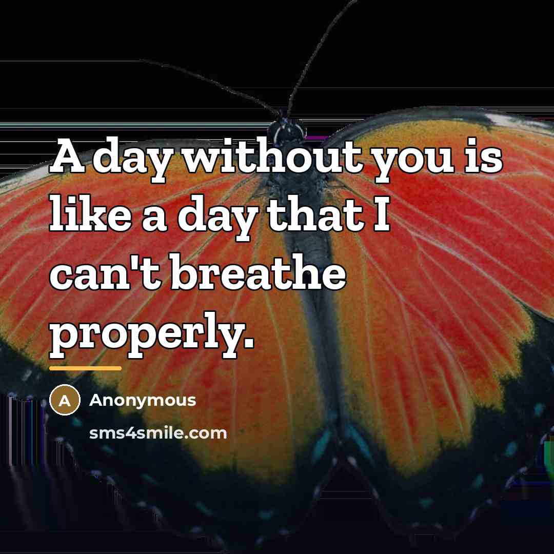 “A day without you is like a day that I…” quote by Anonymous