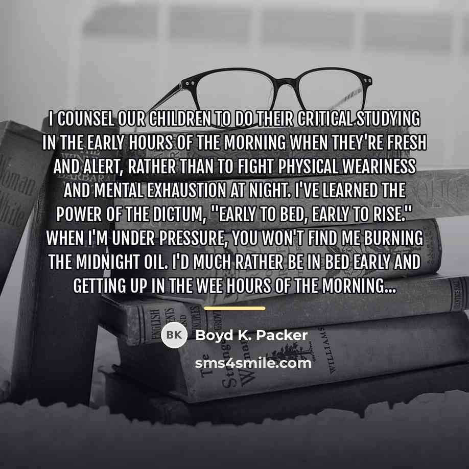 “I counsel our children to do their critical studying in…” quote by Boyd K. Packer