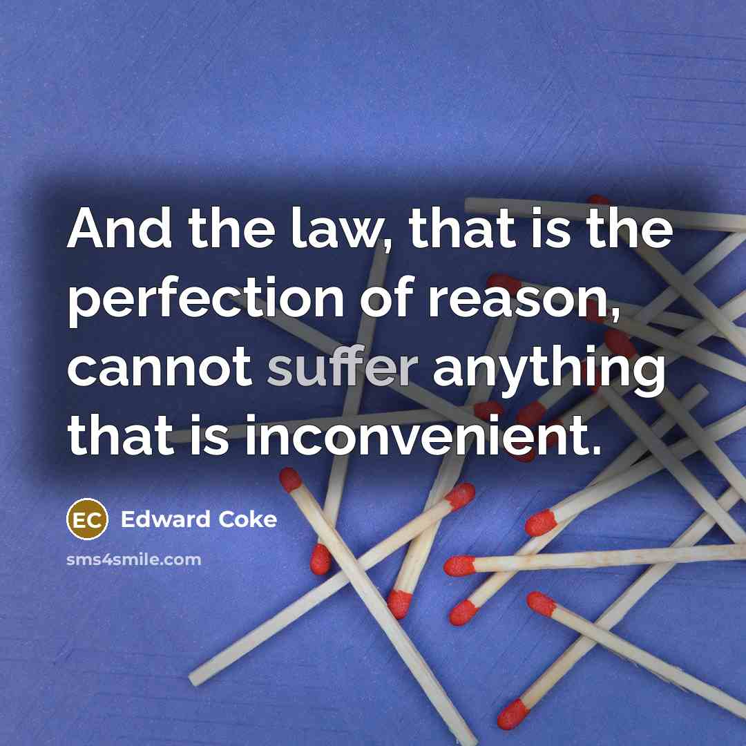 “And the law, that is the perfection of reason, cannot…” quote by Edward Coke