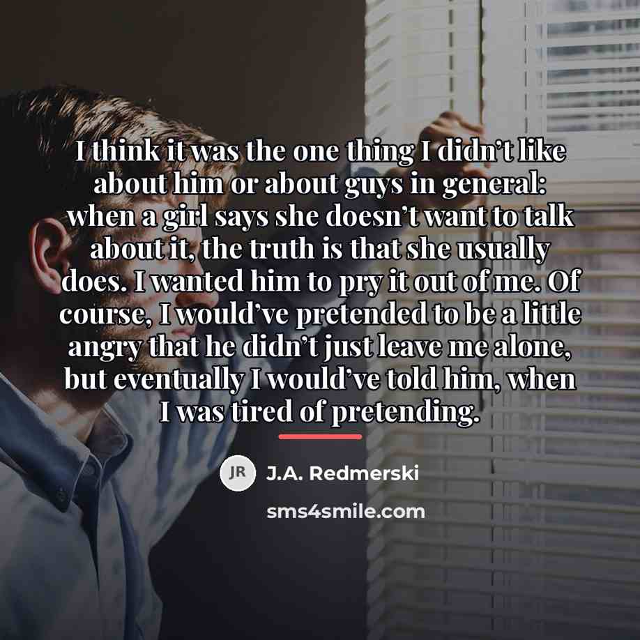 “I think it was the one thing I didn’t like…” quote by J.A. Redmerski