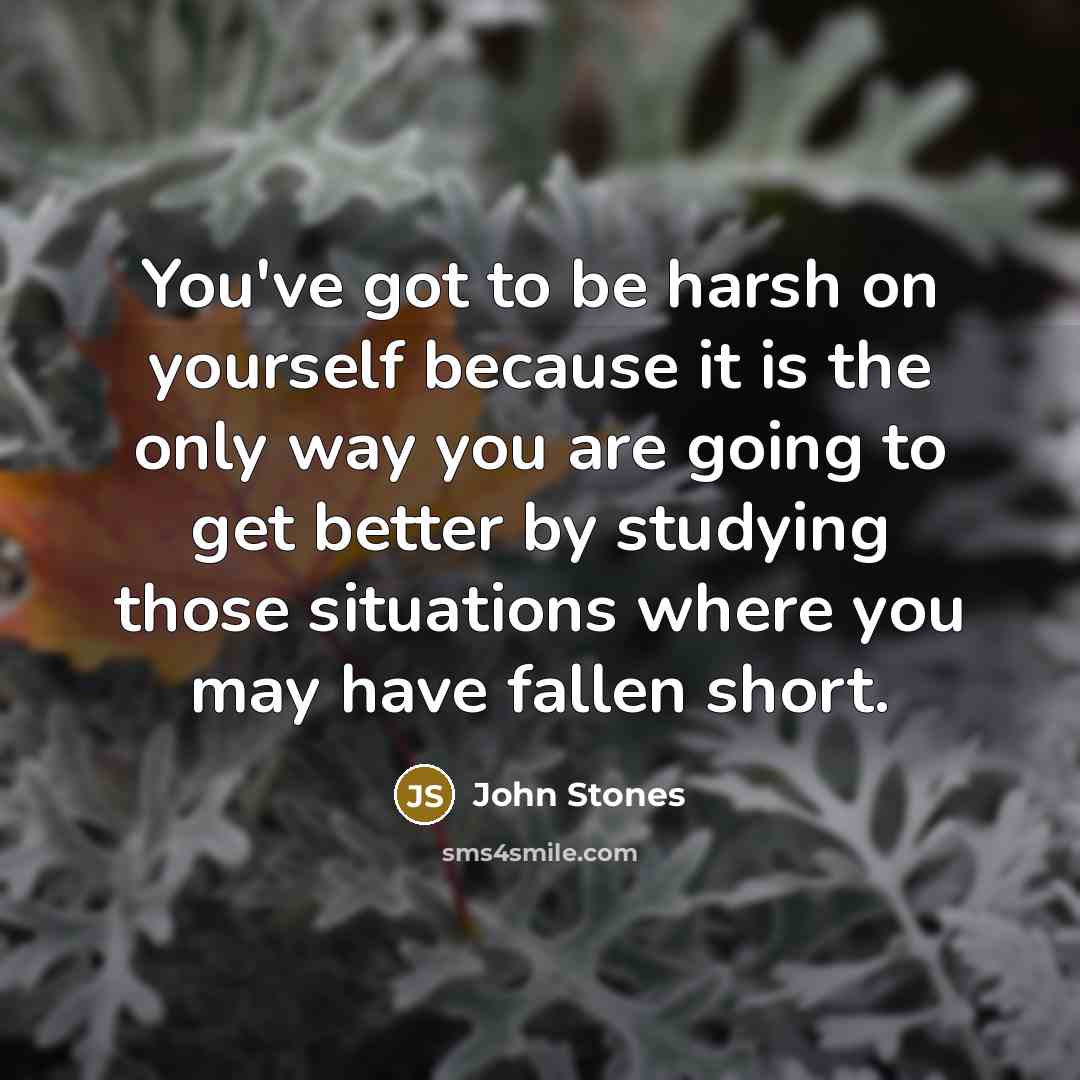 “You've got to be harsh on yourself because it is…” quote by John Stones