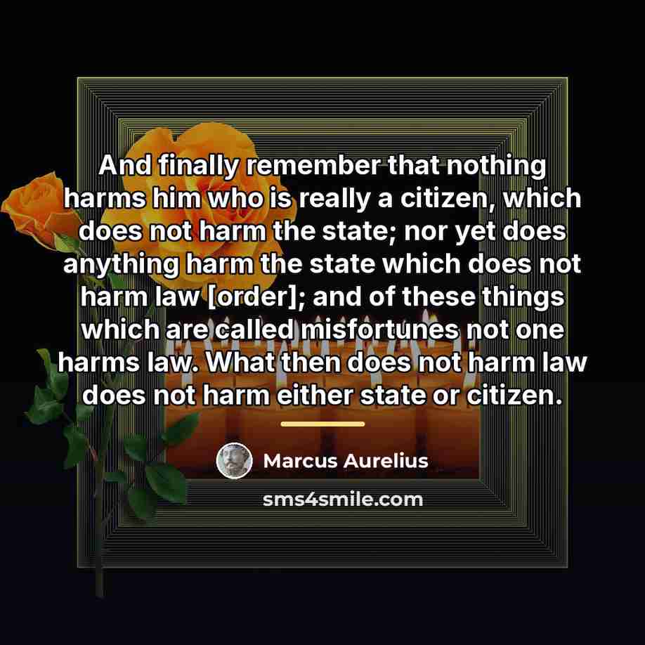 “And finally remember that nothing harms him who is really…” quote by Marcus Aurelius